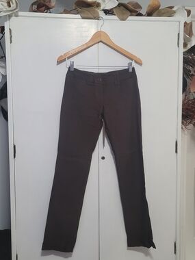 Dark Brown Straight-Leg Pants
